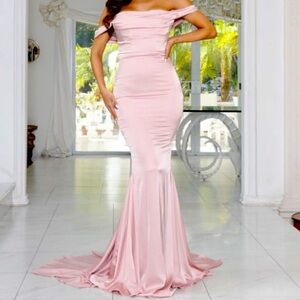 - Off the shoulder Blush Gown